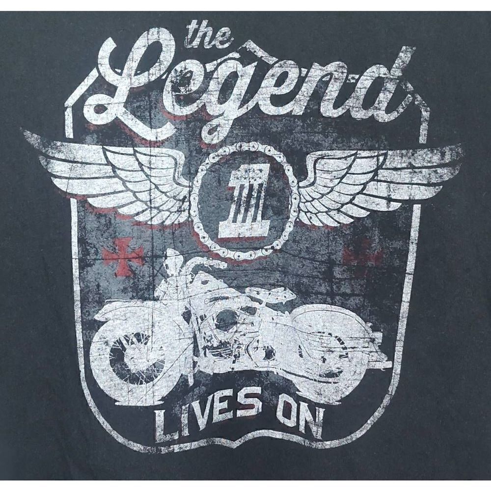 THE LEGEND LIVES ON! Black t shirt 3XL Motorcycle Gildan shirt